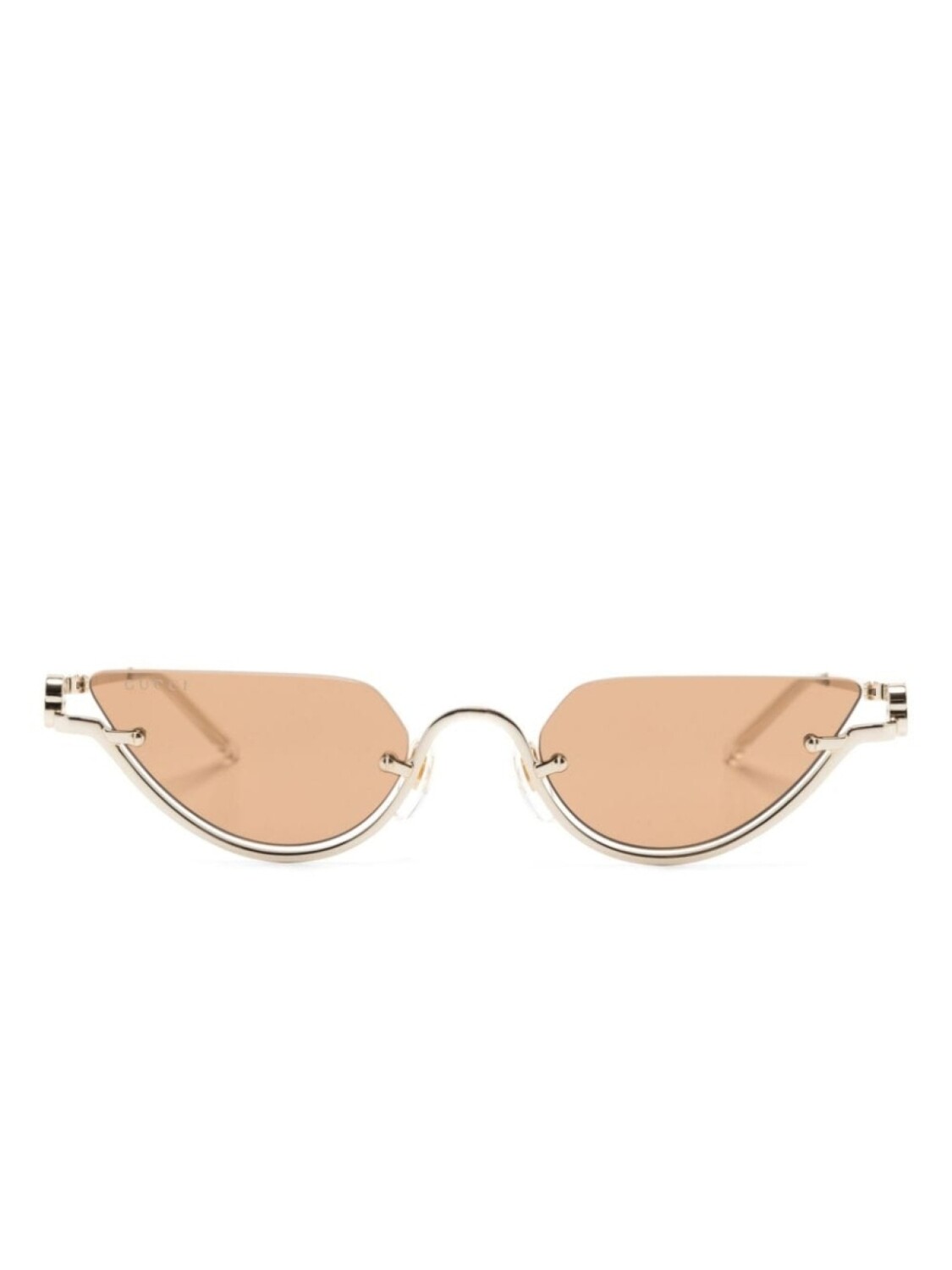

Gucci Eyewear солнцезащитные очки в полуободковой оправе, золотой