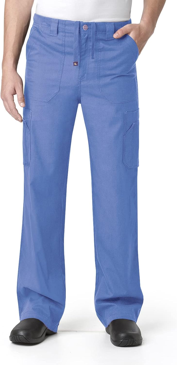 

Carhartt Scrubs C54108 мужские штаны классического кроя Ripstop Boot Cut с 8 карманами, Ceil Blue