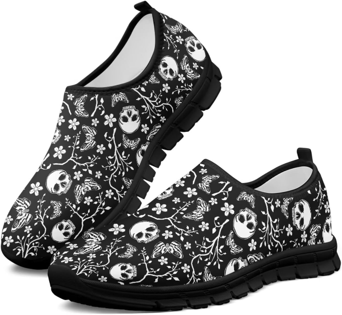 

Женские кроссовки и мокасины Skull Walking: повседневные, теннисные, плоские, для работы, с широким носком, для вождения и хайкинга Ecaestolph, черный