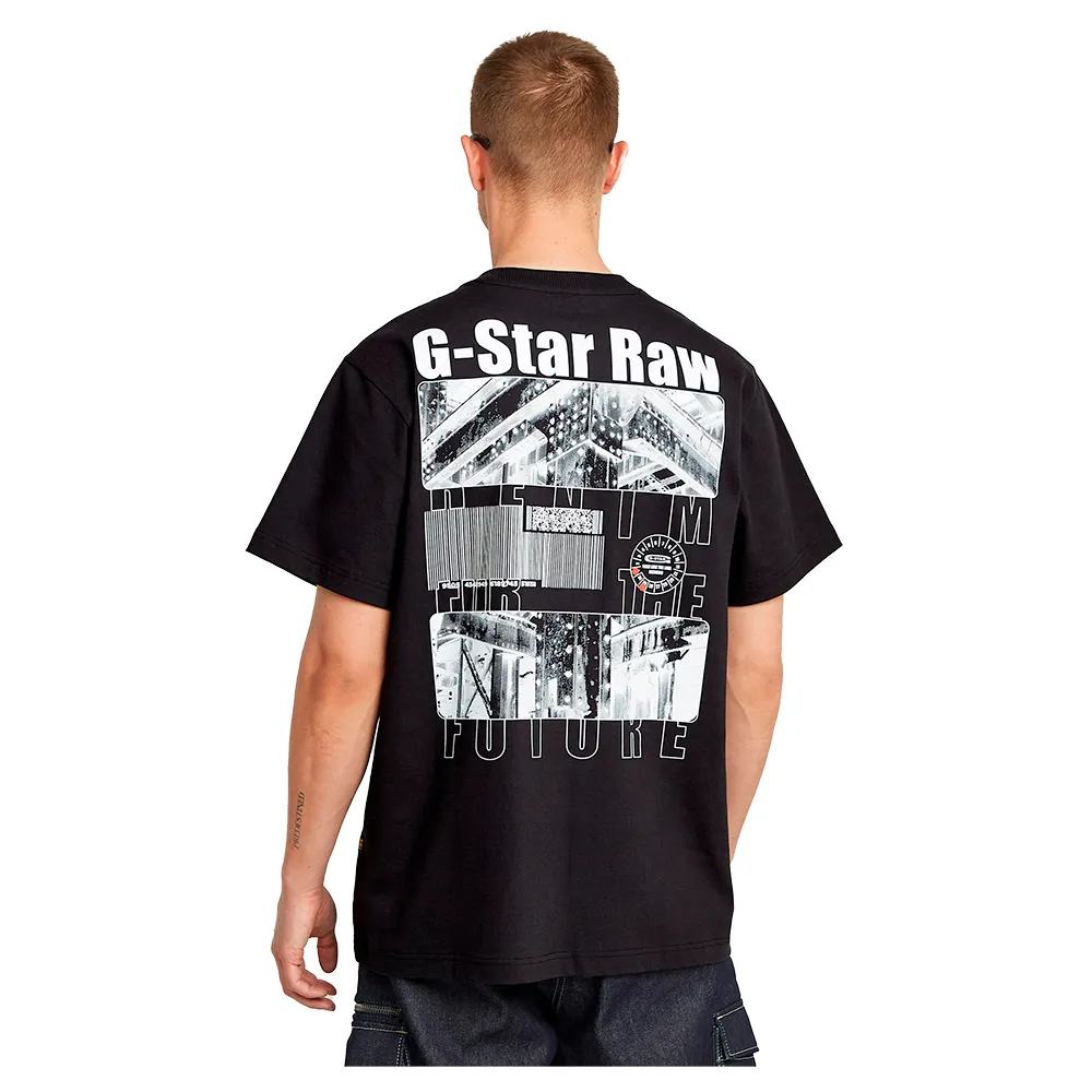 

Футболка с коротким рукавом G-Star Barcode back gr loose, черный