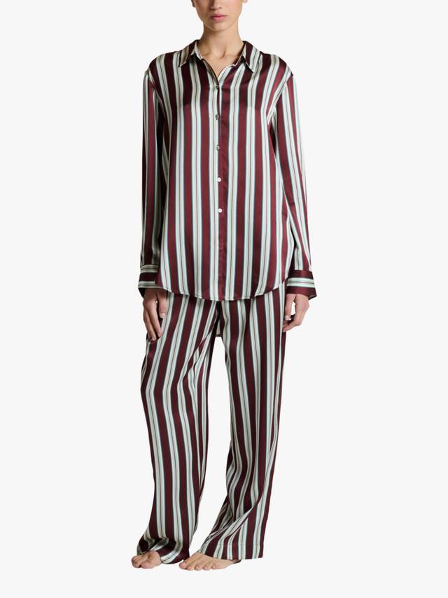 

Лондонская полоска — рубашка из чистого шелка ASCENO, Brown/White