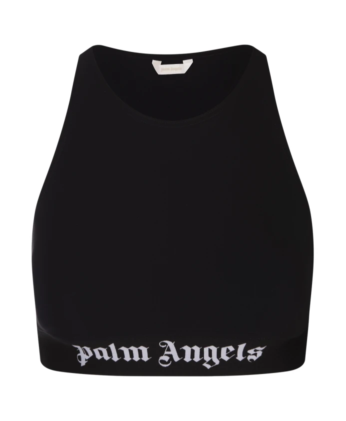 

Спортивный укороченный топ с вырезом борцовкой Palm Angels, черный