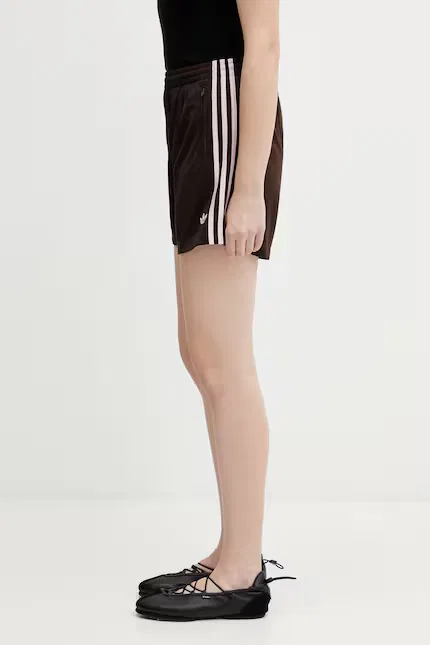 Шорты спортивные с высоким поясом Adidas Originals, коричневый — фото 2