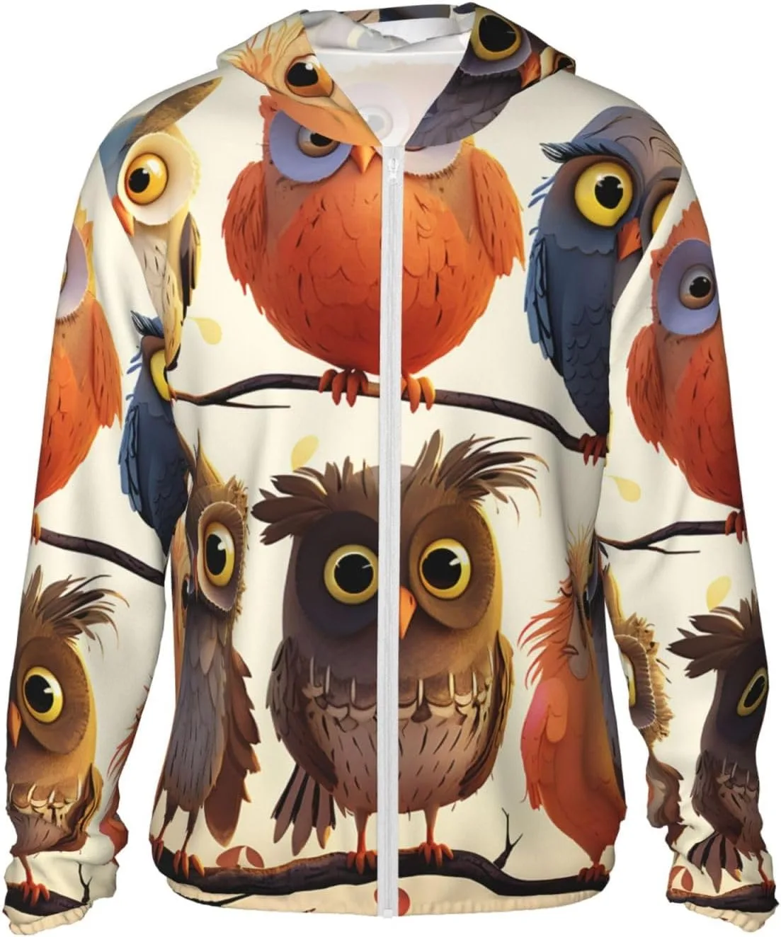 

Толстовка с капюшоном для защиты от солнца Owls Birds Unisex UPF 50+ GDSHJKLW