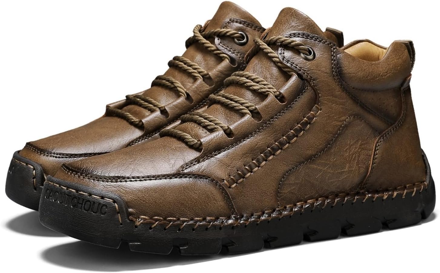 

Мужские винтажные кожаные ботинки Чукка ручной работы, классические повседневные с шнуровкой, с круглым носком, высокие ботинки до щиколотки, удобные, легкие, с нескользящей подошвой, дышащие Yrzhgdl, хаки