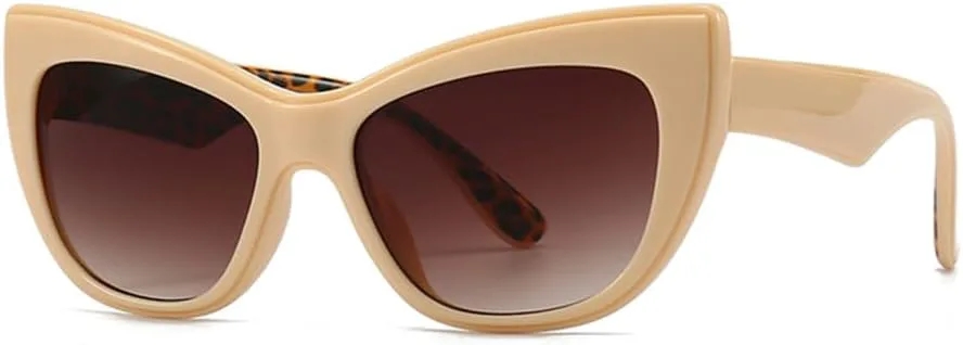 

Женские солнцезащитные очки «кошачий глаз» для женщин, защита от ультрафиолета UV400, ретро-стиль, коричневый леопардовый принт, черные очки LANGSER, Beige Brown