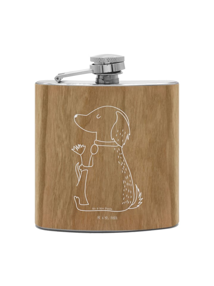 

Mr. & Mrs. Panda Фляга с собакой и цветком, не говоря ни слова, коричневого цвета