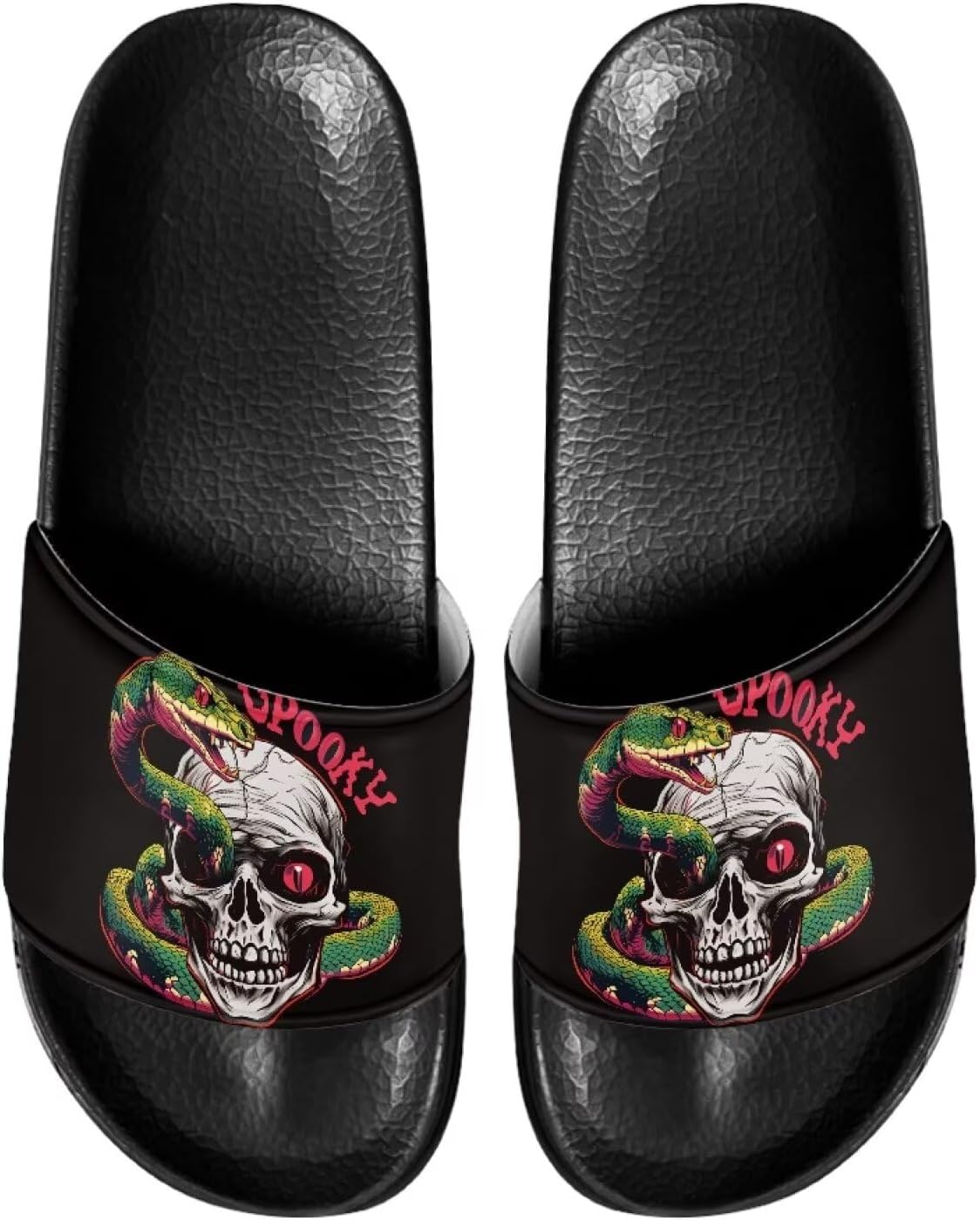 

Мужские тапочки Pugasmiru, шлепанцы, нескользящие для душа, домашняя повседневная обувь, Snake Skull Pattern