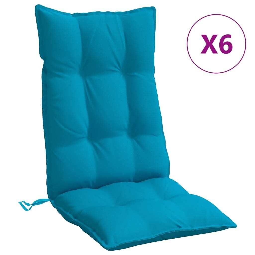 

VidaXL Подушки для высокой спинки, 6 шт. Ткань Оксфорд Голубого цвета., синий