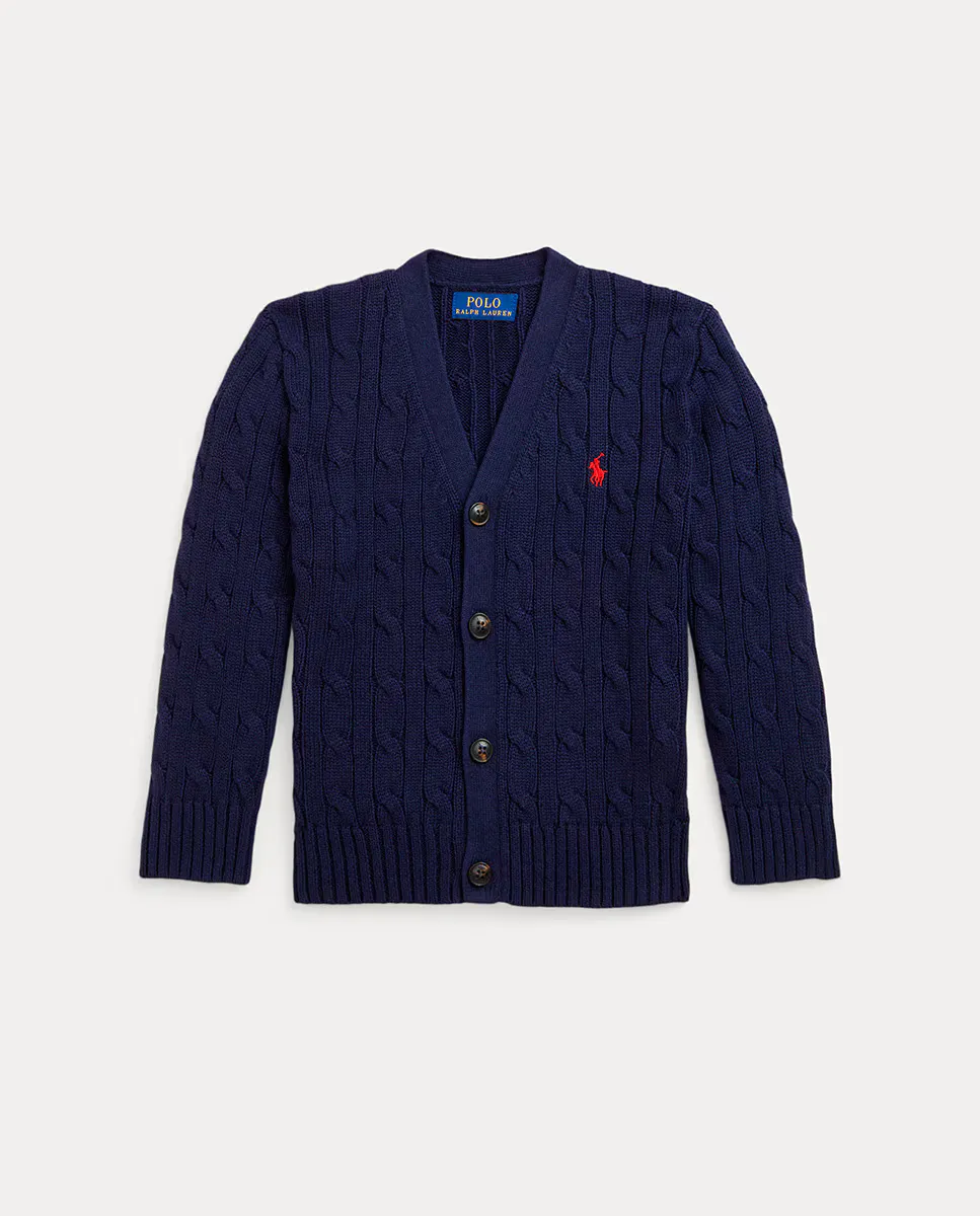 

Хлопковый кардиган для мальчика темно-синего цвета Polo Ralph Lauren, темно-синий