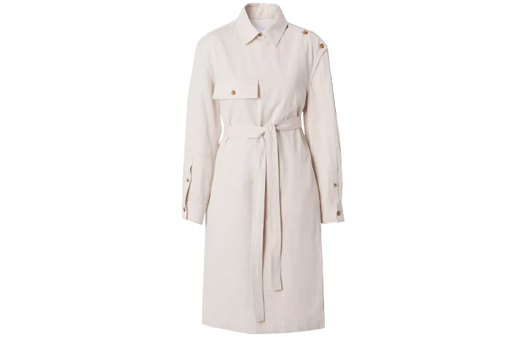 

Женское платье с длинными рукавами светло-коричневое Burberry, светло-умбра