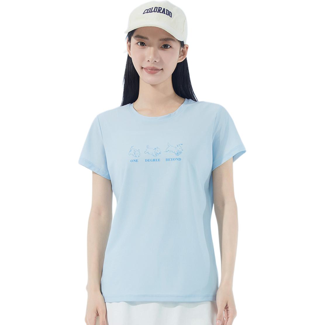 

361° Футболка Women's Fruit Pink Blue Crew Neck Moderate Straight Fit, Синий, 361° Футболка Women's Fruit Pink Blue Crew Neck Moderate Straight Fit