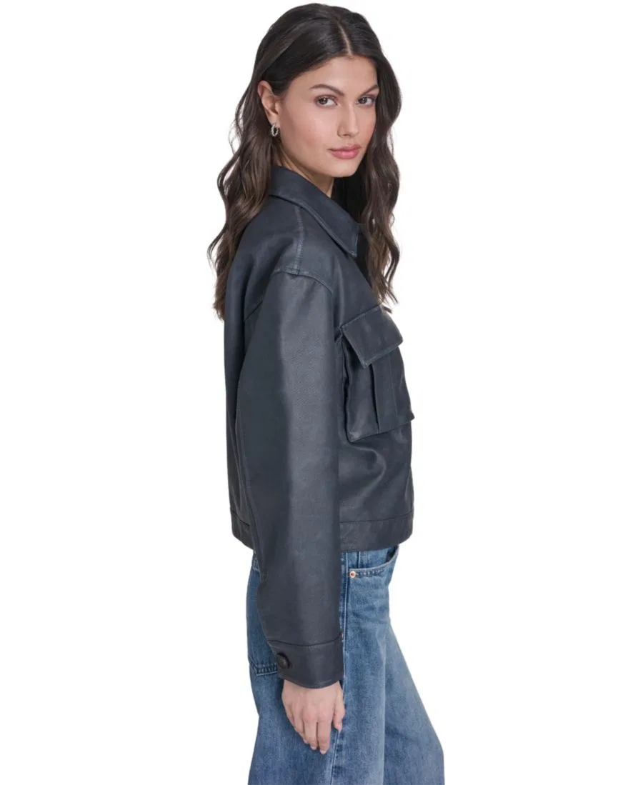 Женская куртка-рубашка из искусственной кожи с застежкой на пуговицы Levi's, Denim Mult — фото 3