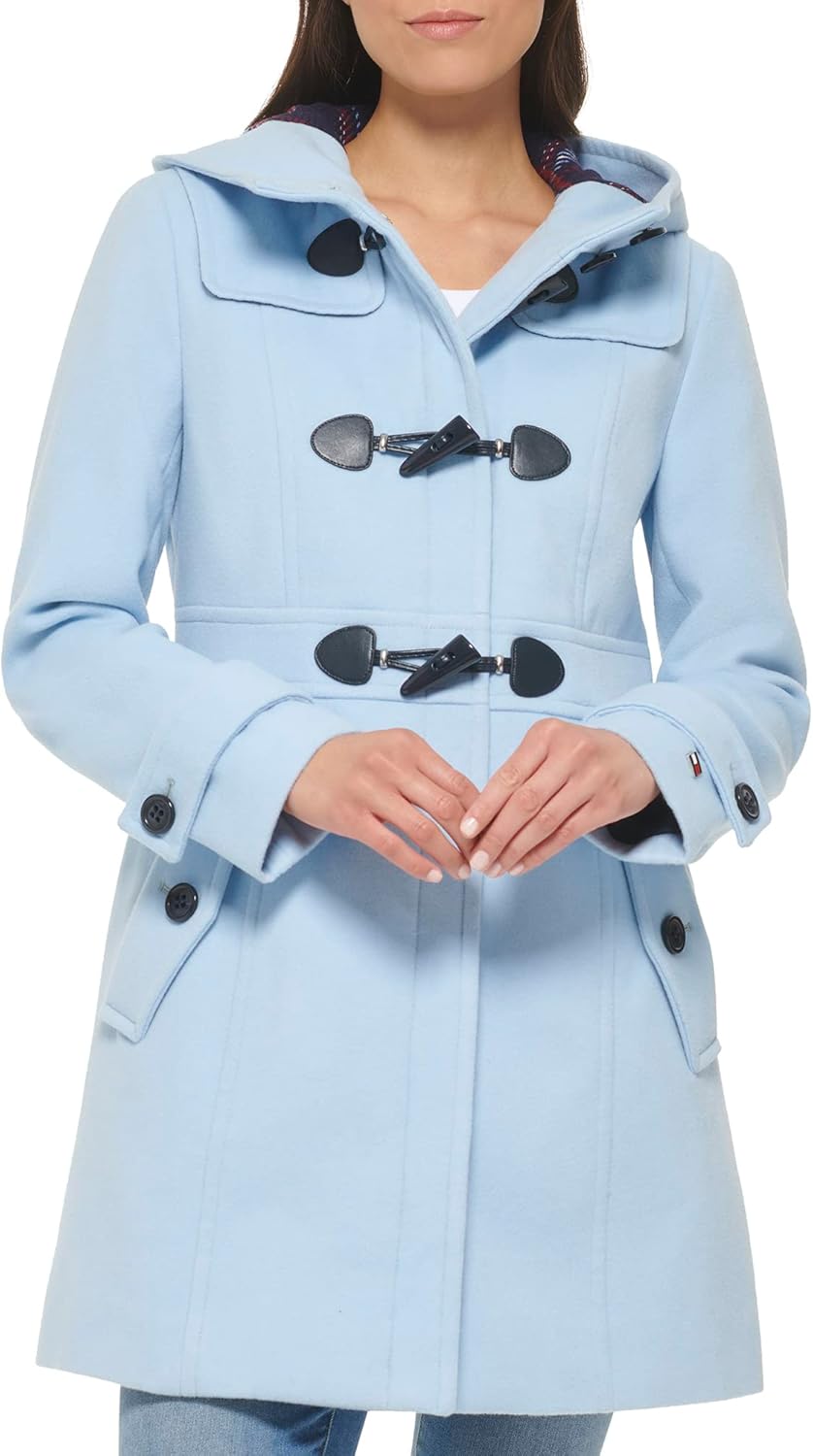 

Женская мягкая куртка-бушлат Tommy Hilfiger Luxe с капюшоном, Cerulean