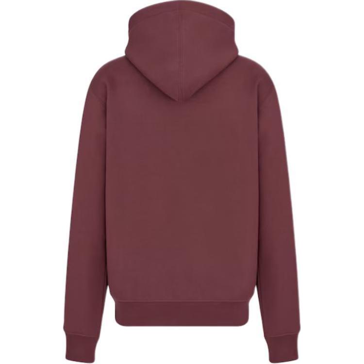 Футболка с капюшоном на шнурке DIOR Icon Drawstring, бордовая — фото 3