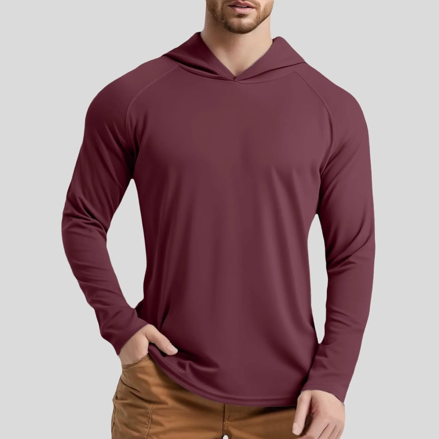 Мужская футболка для повседневной носки, бега и походов Slim Fit Pullover Long Sleeve Tee Wicking — фото 2