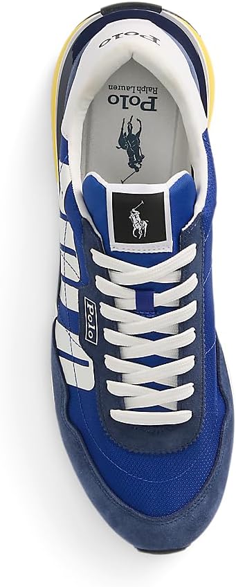 Мужские кроссовки Polo Ralph Lauren из замши и нейлона 89polo, низкие с шнуровкой, белый/синий — фото 3