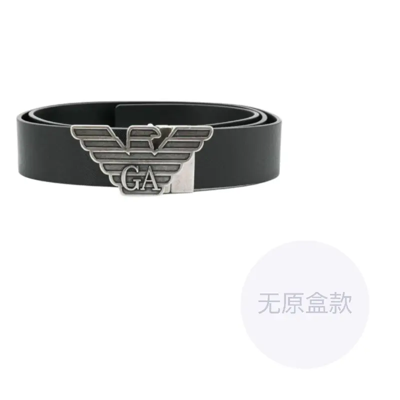 

EMPORIO ARMANI Кожаный мужской ремень черный, Black