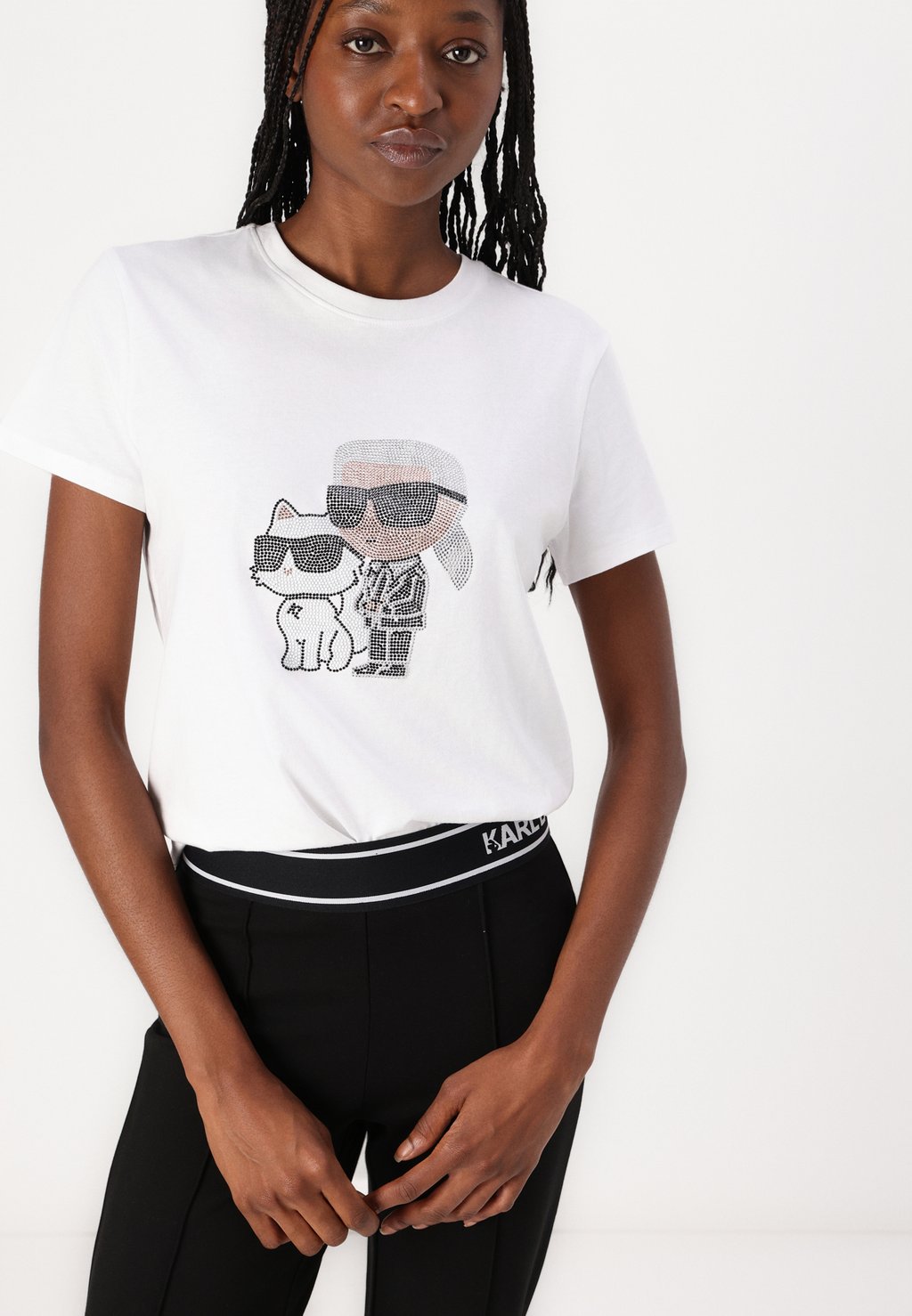 

Футболка с принтом IKON DUO KARL LAGERFELD, белый