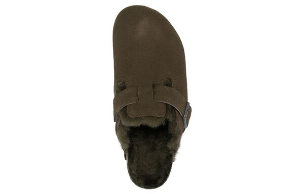 Тапочки boston shearling suede leather narrow fit 'thyme' Birkenstock, зеленый — фото 4