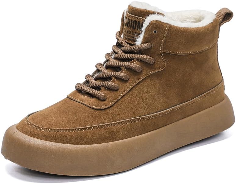 

Зимние ботинки Qacksv для мужчин, снежные ботинки с теплой меховой подкладкой, высокие ботинки до щиколотки, модные водонепроницаемые обувь с нескользящей подошвой, утепленные для улицы, повседневная обувь для холодной погоды, хаки