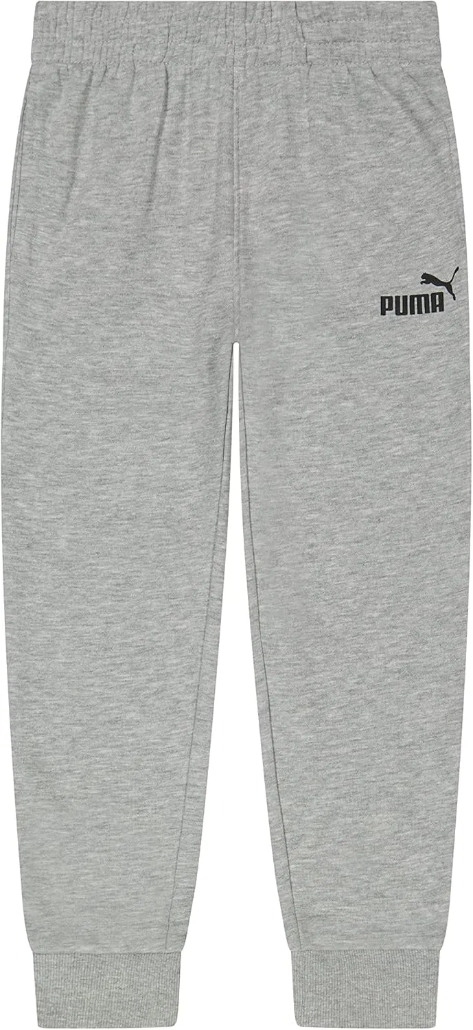 Детские спортивные штаны Puma с логотипом Core Logo, светло-серый меланж — фото 4