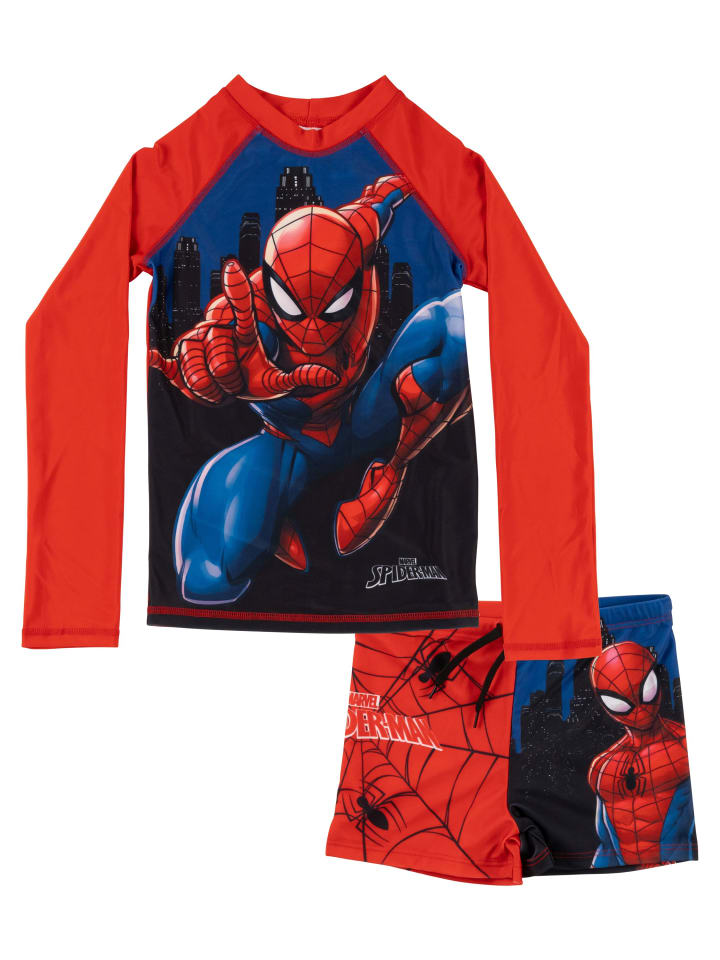 

Купальник Marvel Spiderman с защитой от ультрафиолета 30, рубашка с длинными рукавами, цвет синий/красный Marvel
