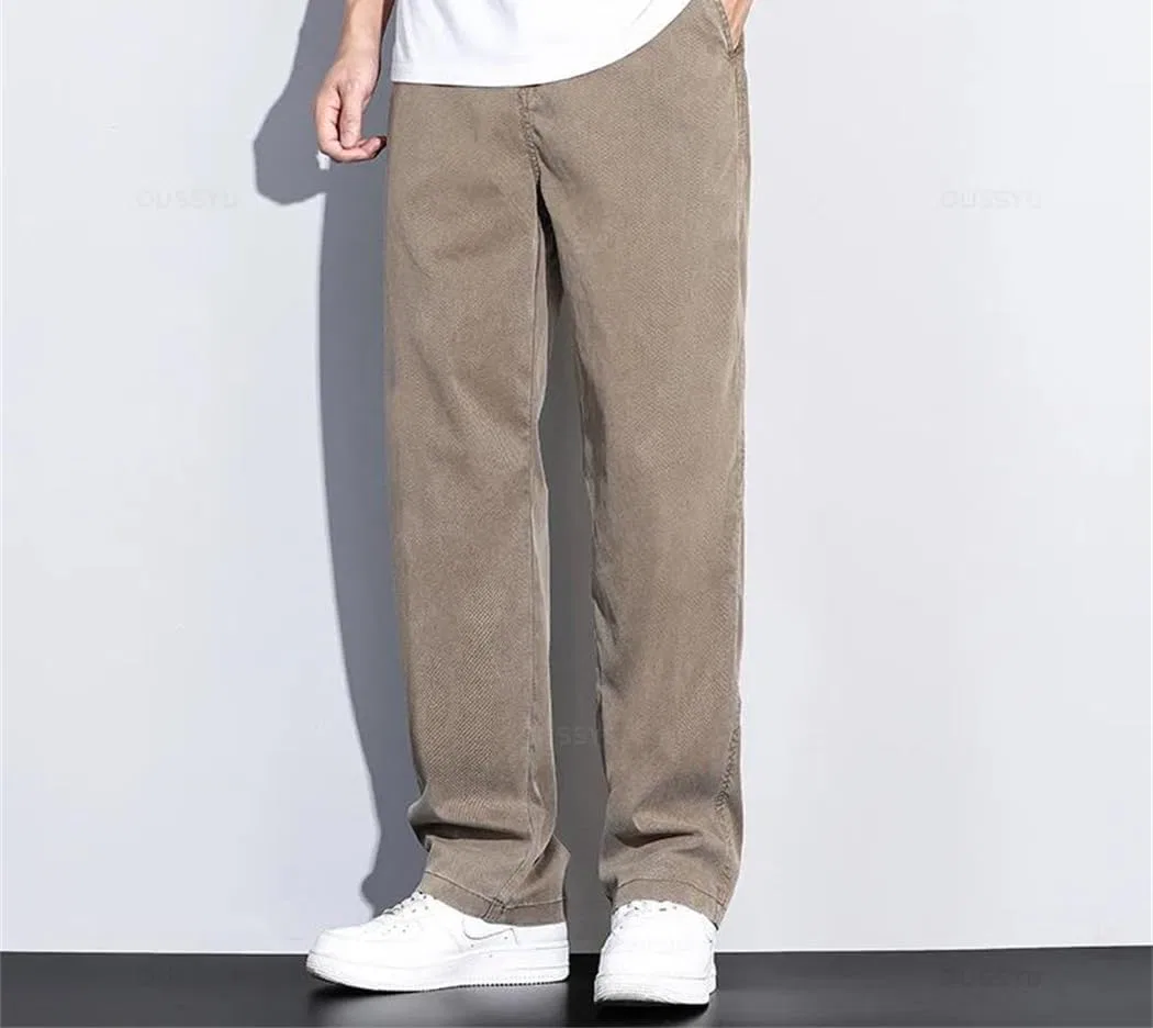 Джинсы свободные прямые Elastic Waist, серые — фото 3