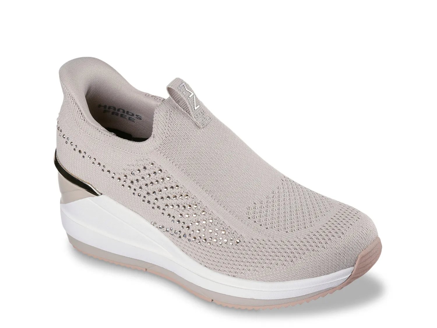 Слипоны Skechers x Mark Nason Hands Free Slip-Ins: Triple Wedge Milee Wedge Slip-On Sneaker, серо-коричневый