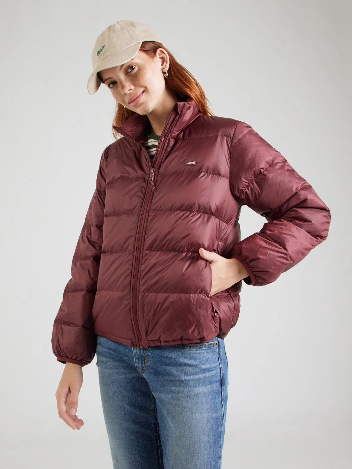 Демисезонный куртка Willa Down Packable куртка Levi S, бургунди — фото 3