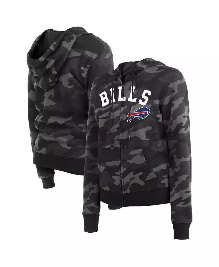 

Женская черная толстовка с молнией во всю длину и камуфляжным принтом Buffalo Bills New Era