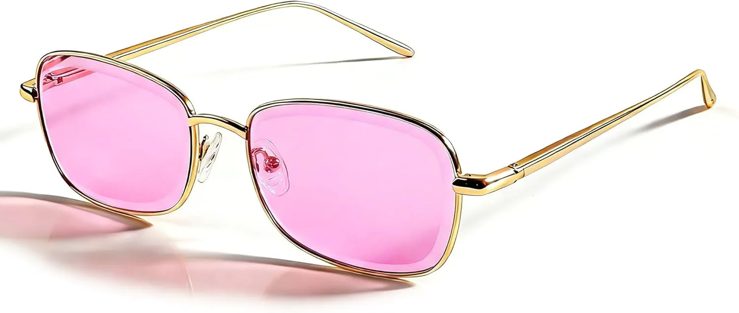 

SIPHEW Модные неполяризованные солнцезащитные очки в металлической оправе для женщин. Стильные и элегантные очки с защитой от УФ-излучения UV400, A3-gold Purple Lens