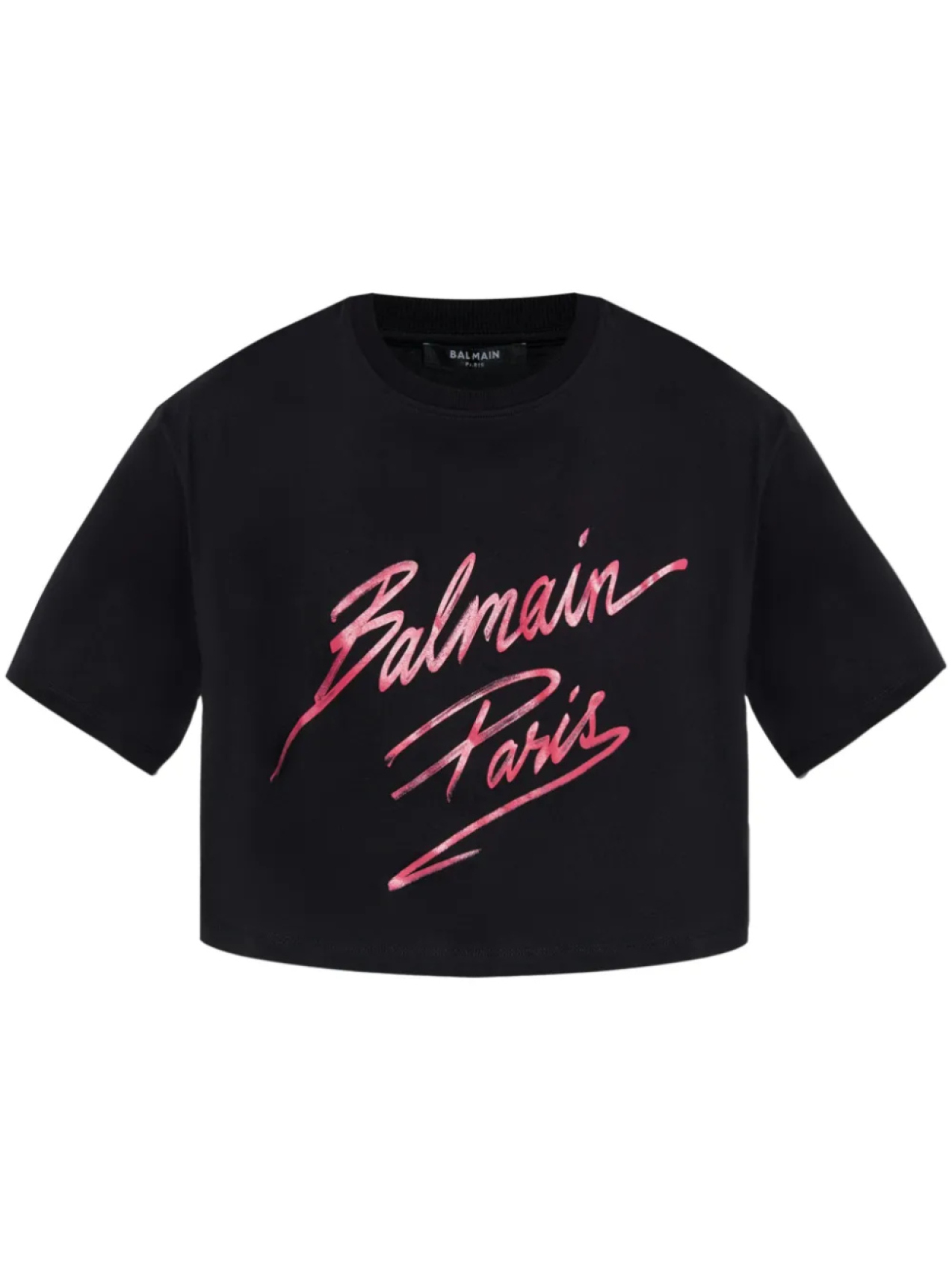 

Футболка с флокированным логотипом Balmain, черный