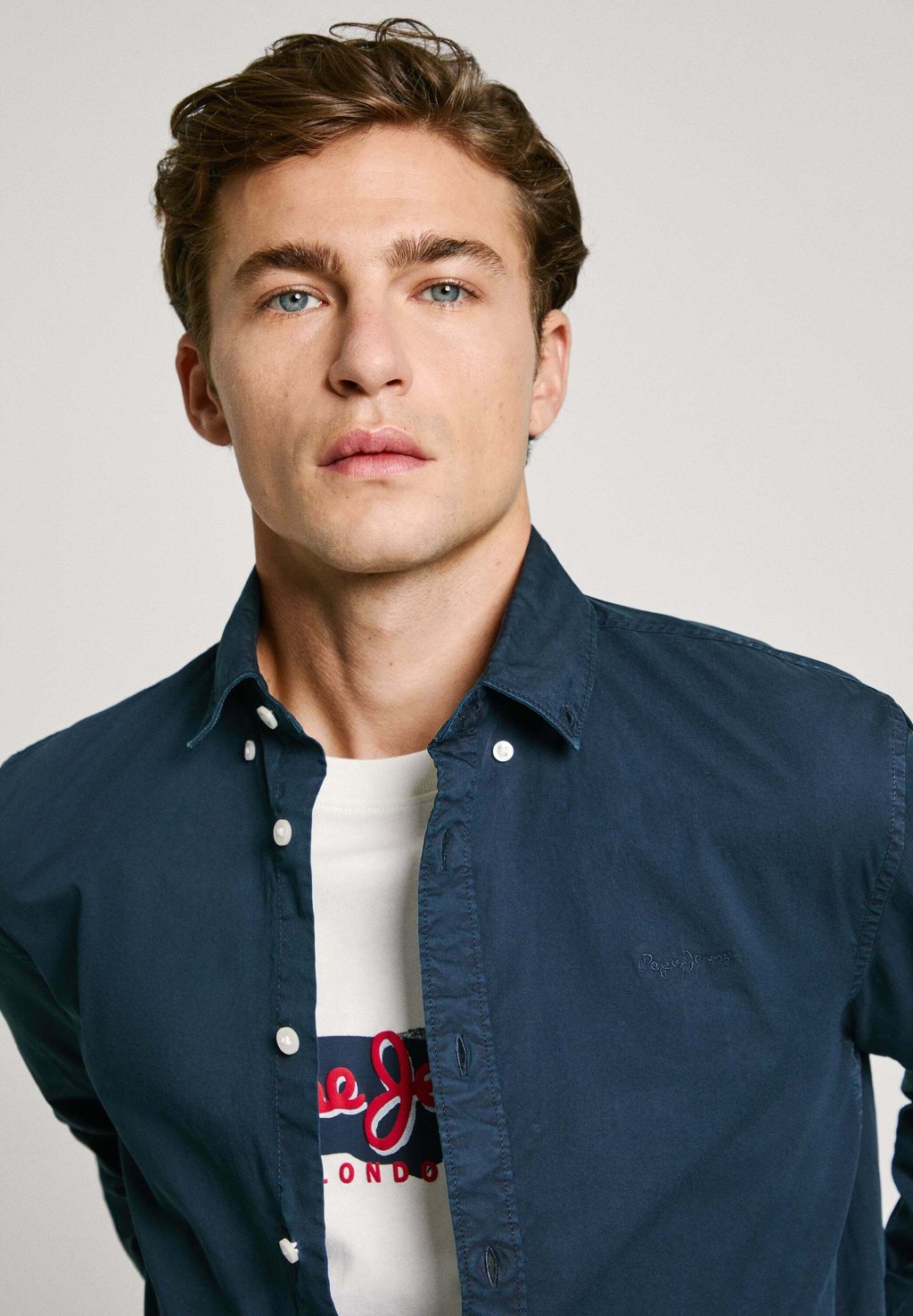 

Рубашка MANLEY Pepe Jeans, темно-синий