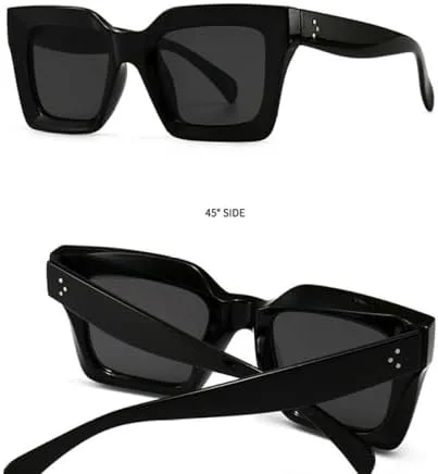 

Ретро-солнцезащитные очки «кошачий глаз» для женщин, модные сине-фиолетовые квадратные солнцезащитные очки для мужчин, защита от ультрафиолета UV400 MTZJH, White Gray