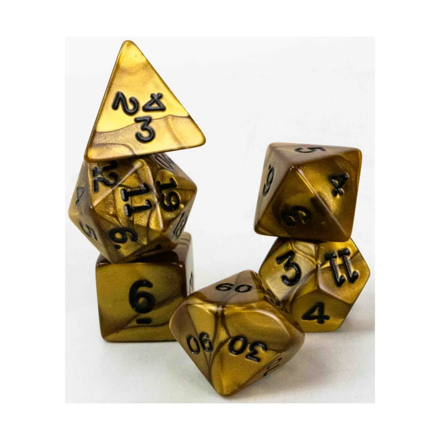 

Полиэфирный комплект Золотой с черным (6), Dice - Pearlized