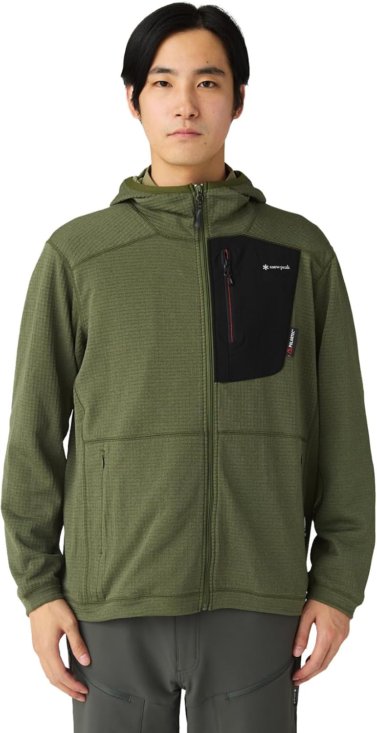 

Толстовка Snow Peak Polartec Power Grid Fleece Hoodie SPF-JK-25AU907 (мужская/женская), зеленый
