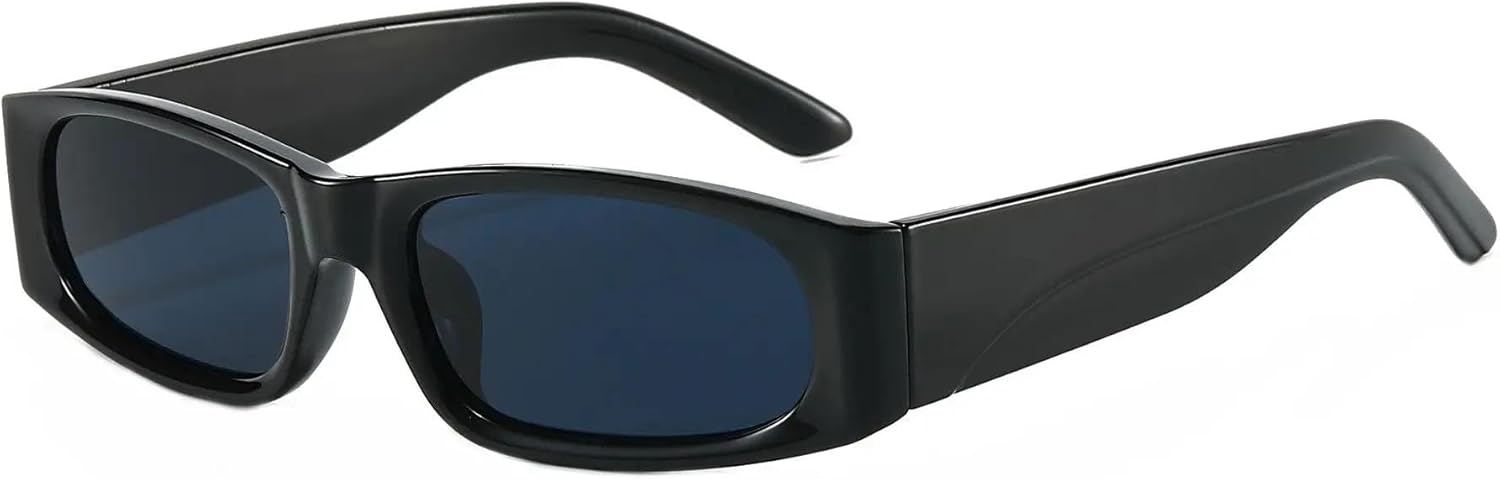 

Маленькие прямоугольные солнцезащитные очки для мужчин и женщин, роскошные дорожные солнцезащитные очки в винтажном стиле с защитой от УФ-излучения UV400 TKKTLLT, Black