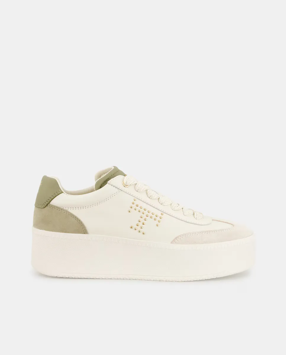 

Женские низкие кожаные кроссовки в форме шлема - Comfort Line Latouche, цвет Kaki