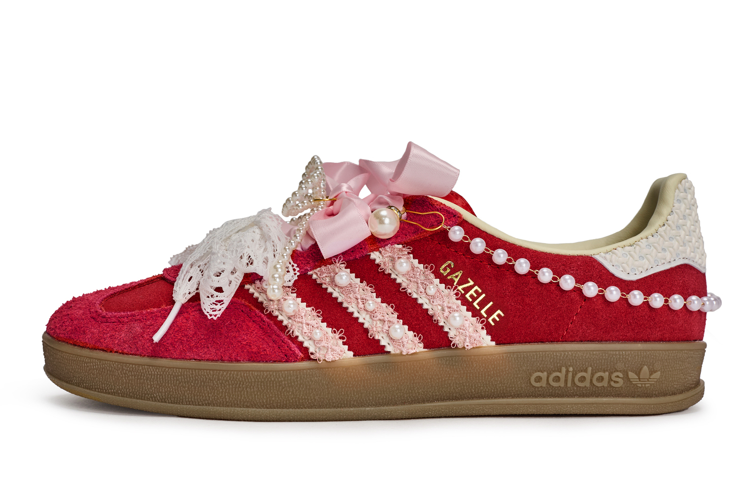 

Gazelle Indoor 811 Производство, Heartfelt Bud Low Top Скейтборд Обувь Unisex Белый Розовый Adidas Originals, розовый