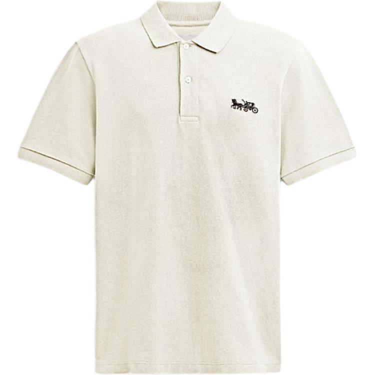 

COACH Белая поло SS24 для мужчин, Белый, COACH Белая поло SS24 для мужчин