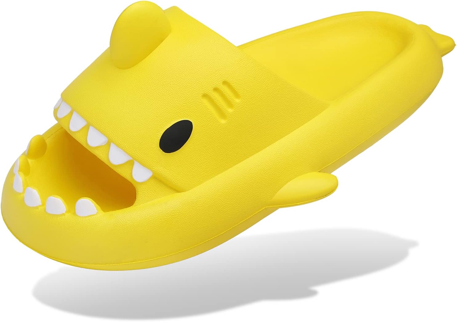 

Мужские и женские шлепанцы с изображением акулы Cloud, летние открытые сандалии с мягкой толстой подошвой, противоскользящие, для пляжа, бассейна и душа Inminpin, желтый