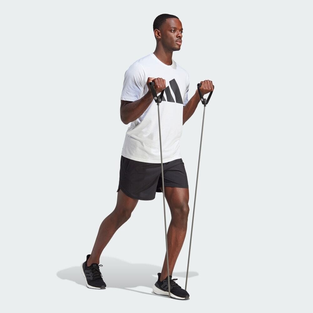 Футболка Adidas Train Essentials FEELREADY Logo Training Short Sleeve T-Shirt, цвет White/Black — фото 3