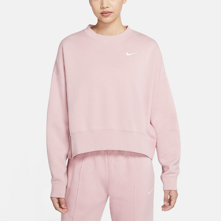 Свитер (WMNS) Nike Sportswear Solid Color Fleece Round Neck Pullover Champagne Color Hoodie — фото 3