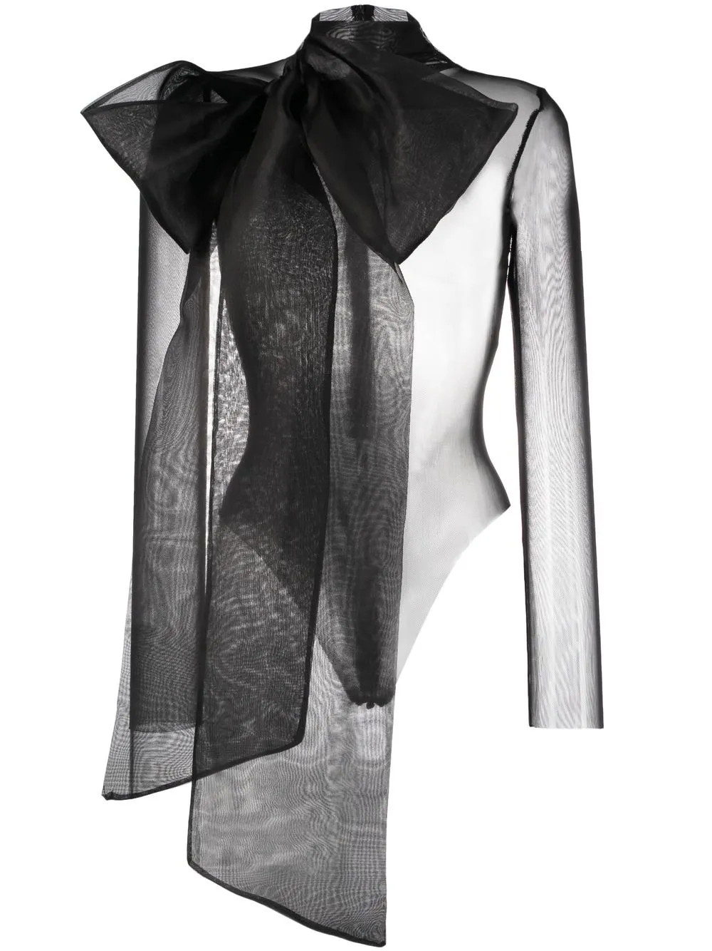 

Полупрозрачное боди с бантом Atu Body Couture, черный