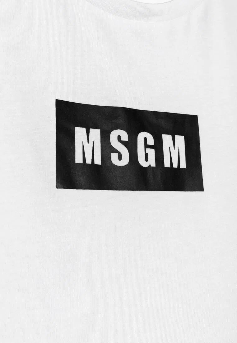 Футболка, хлопок, для детей Msgm, белый — фото 2