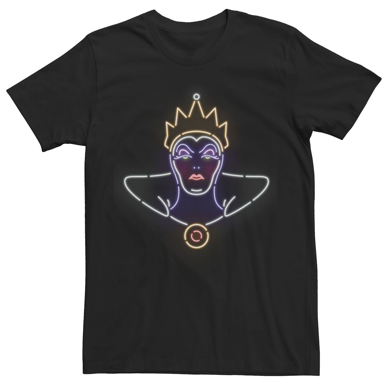 

Мужская футболка Villains Evil Queen Neon Head Shot Disney