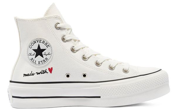 Кроссовки chuck taylor all star lift high 'valentine's day - vintage white' Converse, белый — фото 2