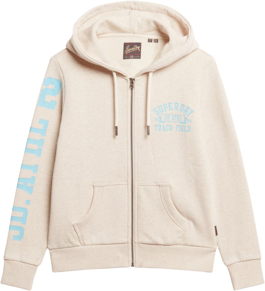

Толстовка с капюшоном на молнии Superdry Zip-Up Hoodie, бежевый