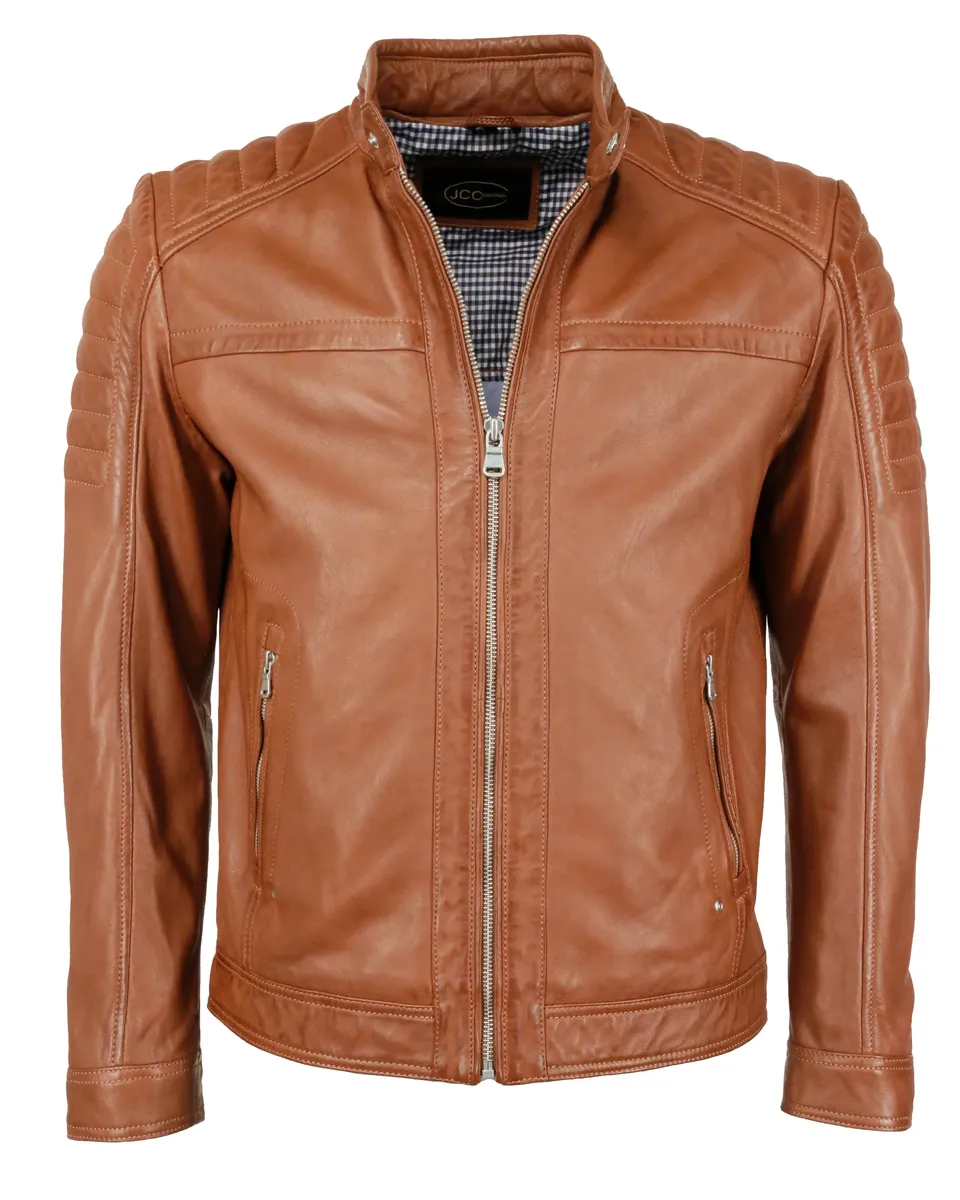 

Байкерская куртка JCC "51155", цвет Cognac